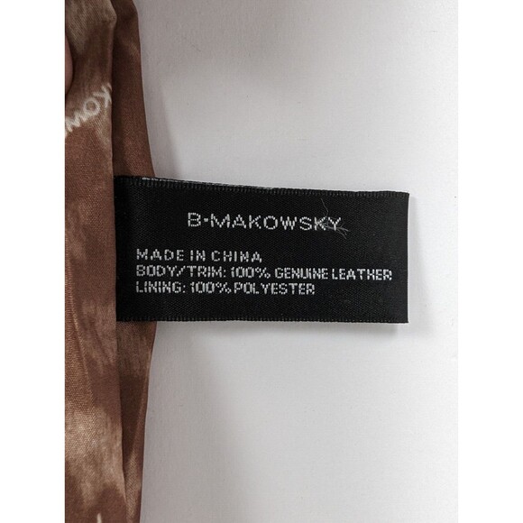 B. Makowsky Leather Handbag Black Large Interior and Exterior Pockets Snap - Picture 7 of 15